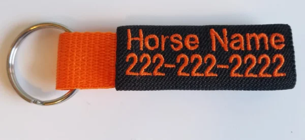 A close up of the name tag on a lanyard