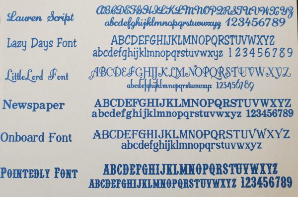 A sheet of paper with different fonts on it.